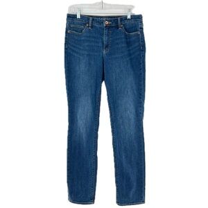 Lands' End Mid Rise Slim Stretch Jeans Medium Wash Size 10, 31" inseam